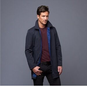 Sanyo trench coat water-repellent jacket removable quilted interior lining L